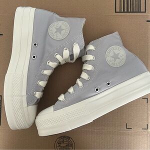 NEW Chuck Taylor converse All Star Lift Platform High top sneakers grey 7.5